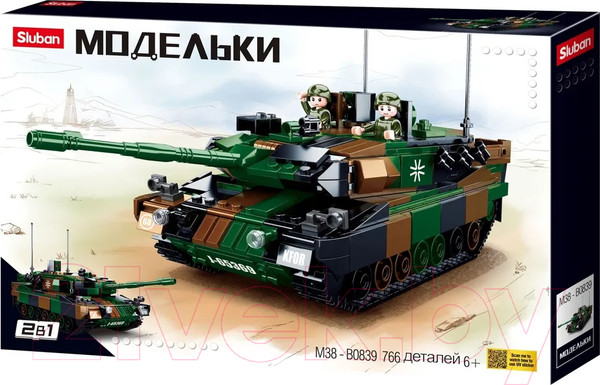 Изображение товара Конструктор Sluban Модельки Боевой танк / M38-B0839
