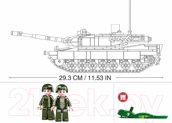 Изображение товара Конструктор Sluban Модельки Боевой танк / M38-B0839