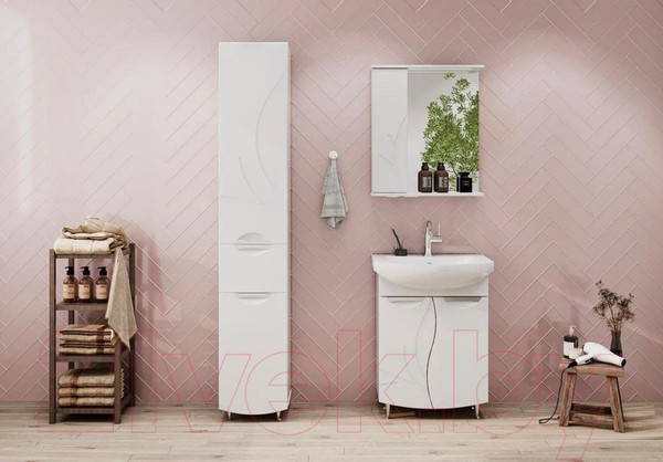 Изображение товара Шкаф с зеркалом для ванной Volna Adel 60 L (белый)