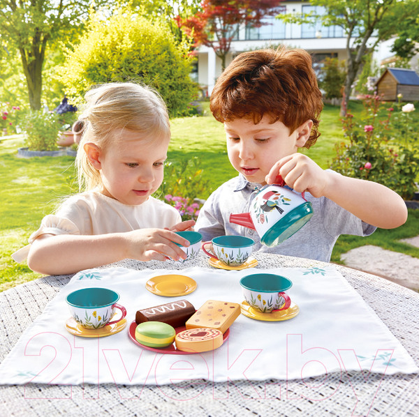 Изображение товара Набор игрушечной посуды Hape Время чаепития / E3185_HP