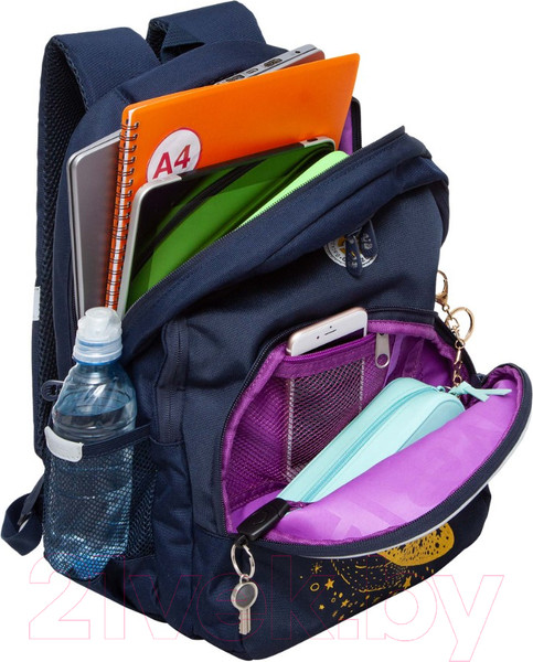 Изображение товара Школьный рюкзак Grizzly RG-460-2 (синий/золото)