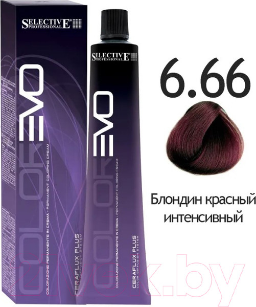 Изображение товара Крем-краска для волос Selective Professional Colorevo 6.66 / 84666 (100мл, темный блондин/красный)