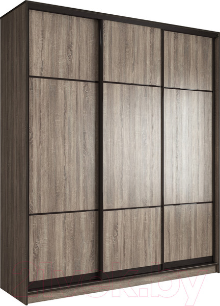 Изображение товара Шкаф-купе Евва 21 TTG.03 / АЭП ШК.3 02 (дуб трюфель/венге глянец)