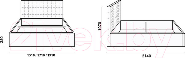 Изображение товара Каркас кровати Rivalli Ребекка 140x200 (Runa Grey)