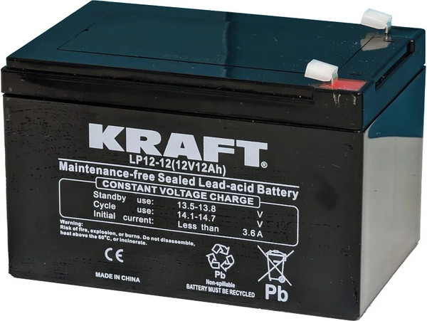 Изображение товара Аккумуляторная батарея KrafT 12V-12Ah / LP12-12