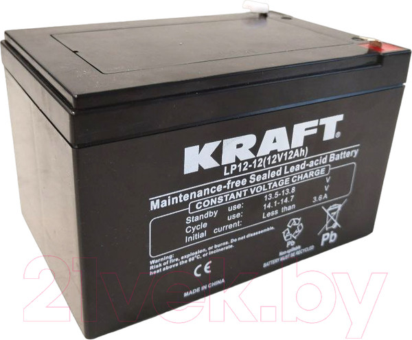 Изображение товара Аккумуляторная батарея KrafT 12V-12Ah / LP12-12