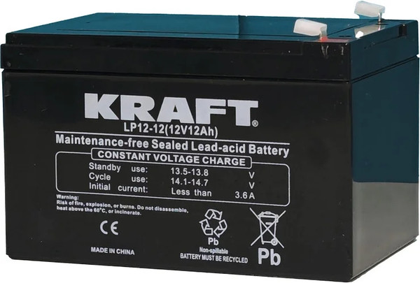 Изображение товара Аккумуляторная батарея KrafT 12V-12Ah / LP12-12