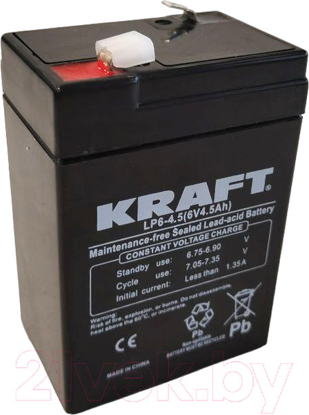 Изображение товара Аккумуляторная батарея KrafT 6V-4.5Ah / LP6-4.5