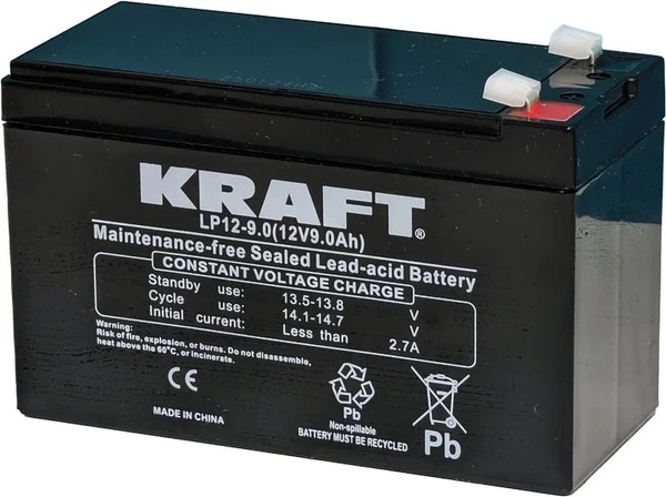 Изображение товара Аккумуляторная батарея KrafT 12V-9Ah / LP12-9