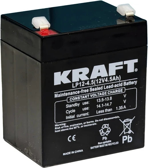 Изображение товара Аккумуляторная батарея KrafT 12V-4.5Ah / LP12-4.5