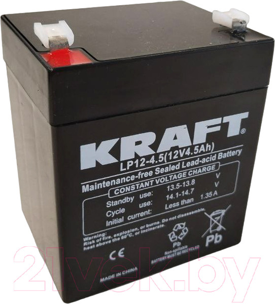 Изображение товара Аккумуляторная батарея KrafT 12V-4.5Ah / LP12-4.5