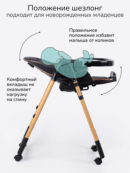 Изображение товара Стульчик для кормления Amarobaby Elegant / AB23-23EL/09 (черный)