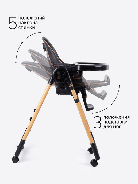 Изображение товара Стульчик для кормления Amarobaby Elegant / AB23-23EL/09 (черный)