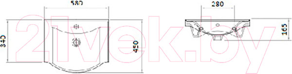 Изображение товара Тумба с умывальником Гамма Люкс 13-56 У60 Альбатрос-10060