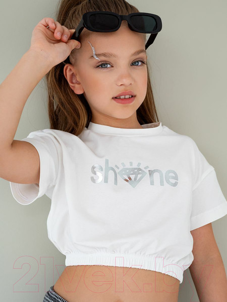 Изображение товара Топ детский Amarobaby Shine / AB-OD23-SH2701/33-140 (молочный, р.140)
