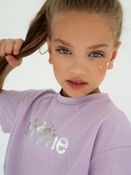 Изображение товара Топ детский Amarobaby Shine / AB-OD23-SH2701/17-146 (сиреневый, р.146)