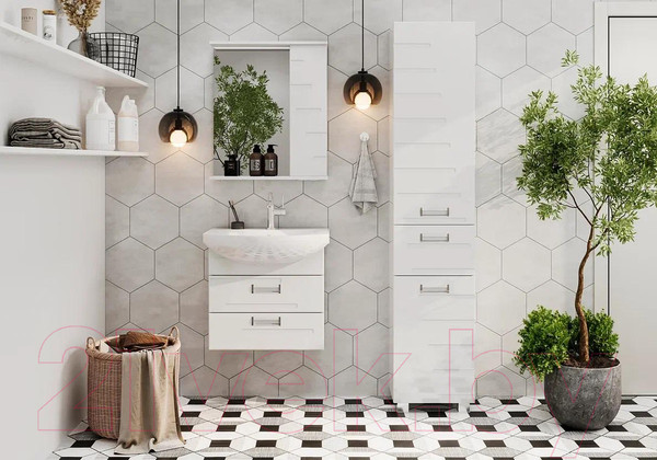 Изображение товара Шкаф с зеркалом для ванной Volna Joli 60 R (белый)