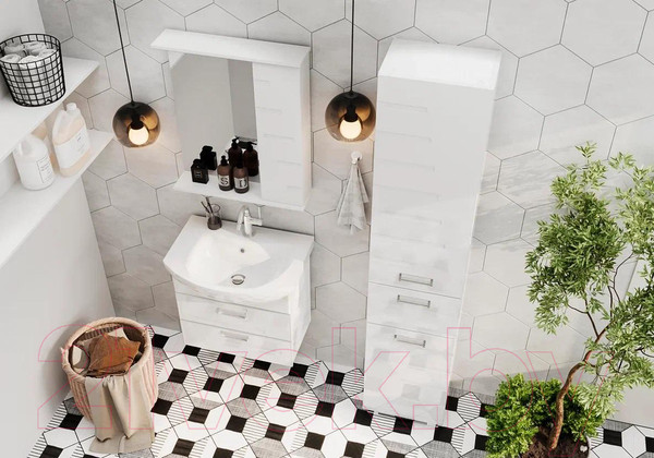 Изображение товара Шкаф с зеркалом для ванной Volna Joli 60 R (белый)