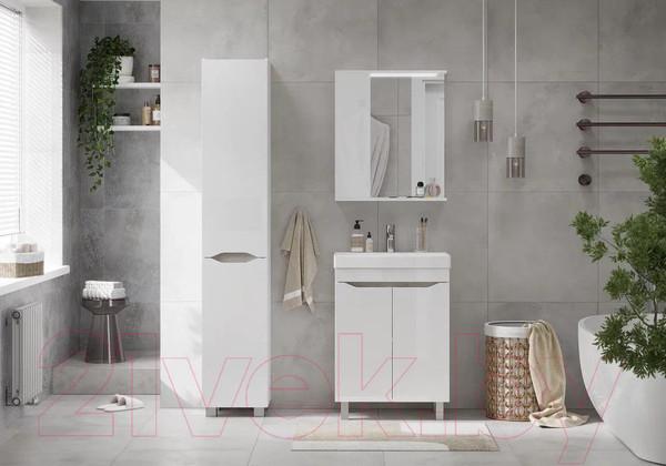 Изображение товара Шкаф с зеркалом для ванной Volna Lake 70 L (белый)