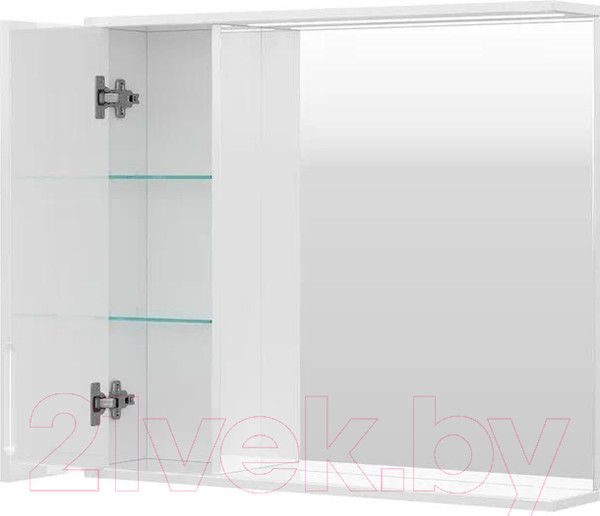 Изображение товара Шкаф с зеркалом для ванной Volna Lake 80 L (белый)