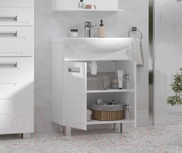 Изображение товара Тумба с умывальником Volna Joli 50.2D Ладога 50 (напольная)