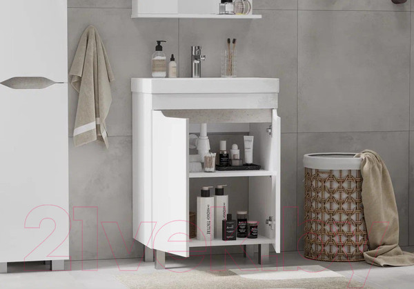 Изображение товара Тумба с умывальником Volna Lake 50.2D Тигода 50 (напольная)