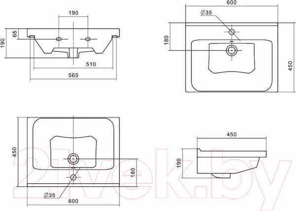 Изображение товара Тумба с умывальником Volna Twing 60.2Y бетон Миранда 60 (напольная)