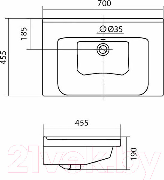 Изображение товара Тумба с умывальником Volna Twing 70.2Y бетон Миранда 70 (напольная)