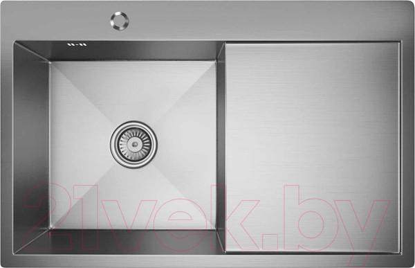 Изображение товара Мойка кухонная Mixline Pro 551877 левый (сатин, с сифоном)