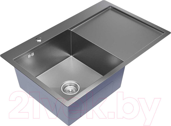 Изображение товара Мойка кухонная Mixline Pro 551877 левый (сатин, с сифоном)