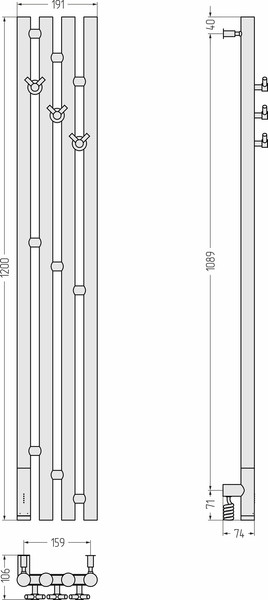Изображение товара Полотенцесушитель электрический Сунержа Кантата 3.0 120x15.9 / 00-5846-1216