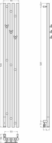 Изображение товара Полотенцесушитель электрический Сунержа Кантата 3.0 150x15.9 / 30-5846-1516