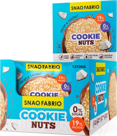 Изображение товара Протеиновое печенье Snaq Fabriq Сливочное с кокосом (12х35г)