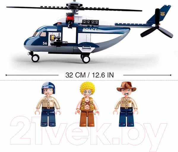 Изображение товара Конструктор Sluban Полицейский вертолет / M38-B0656