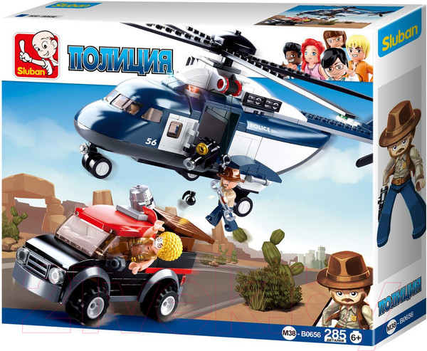 Изображение товара Конструктор Sluban Полицейский вертолет / M38-B0656