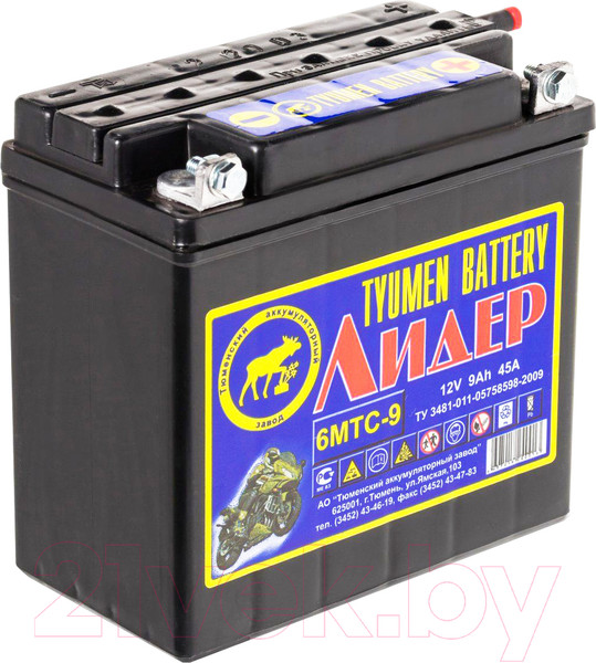 Изображение товара Мотоаккумулятор Tyumen Battery Лидер 6МТС-9 / 00-00001636 (9 А/ч)