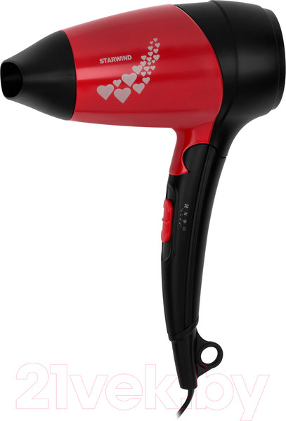 Изображение товара Компактный фен StarWind SHD 7065 (черный/красный)