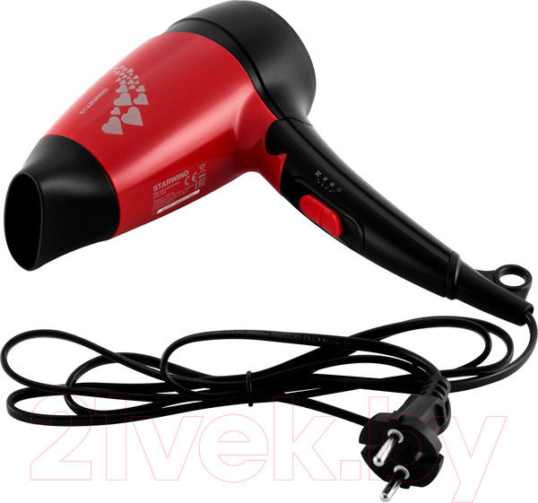 Изображение товара Компактный фен StarWind SHD 7065 (черный/красный)
