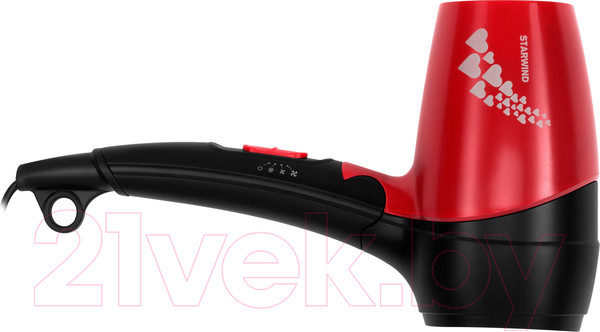 Изображение товара Компактный фен StarWind SHD 7065 (черный/красный)