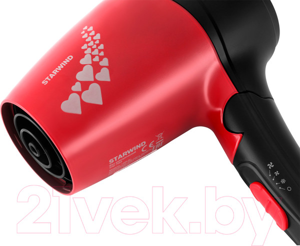 Изображение товара Компактный фен StarWind SHD 7065 (черный/красный)