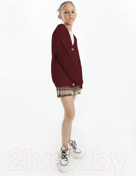 Изображение товара Кофта для малышей Amarobaby Knit / AB-OD21-KNIT19S/08-104 (бордовый, р.104)