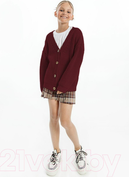 Изображение товара Кофта для малышей Amarobaby Knit / AB-OD21-KNIT19S/08-104 (бордовый, р.104)