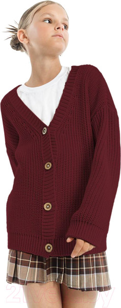 Изображение товара Кардиган детский Amarobaby Knit / AB-OD21-KNIT19S/08-110 (бордовый, р.110)