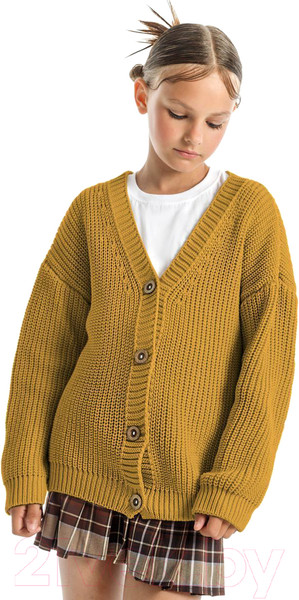 Изображение товара Кардиган детский Amarobaby Knit / AB-OD21-KNIT19S/04-128 (желтый, р.128)