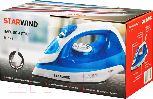 Изображение товара Утюг StarWind SIR2045 (голубой/белый)