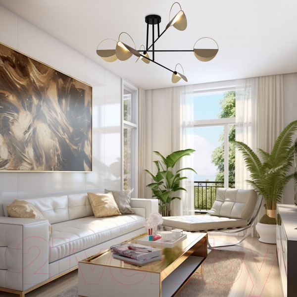 Изображение товара Потолочный светильник Евросвет 70148/6 (черный/золото)