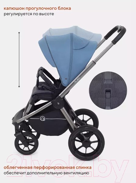 Изображение товара Детская универсальная коляска Rant Flex Pro 2 в 1 2023 / RA074 (синий)