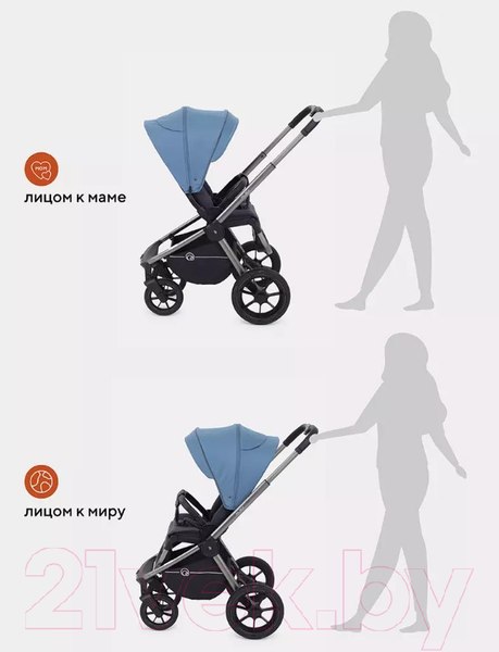 Изображение товара Детская универсальная коляска Rant Flex Pro 2 в 1 2023 / RA074 (синий)