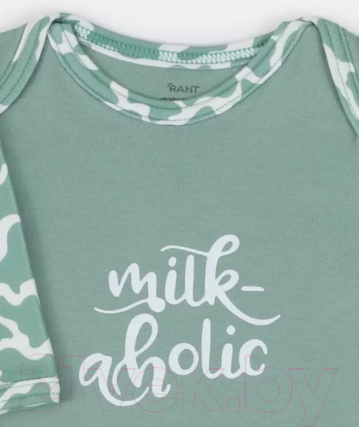 Изображение товара Боди для малышей Rant Milk-Aholic С длинным рукавом / 6181 (зеленый, р.68)