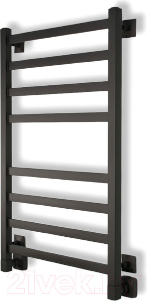 Изображение товара Полотенцесушитель водяной Маргроид Вид 81/10 Профильный 80x50 (перекладины 30x10, полимерное покрытие, черный матовый)